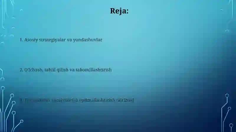 Tranzaksiya xarajatlarini optimallashtirish tajribasi 2