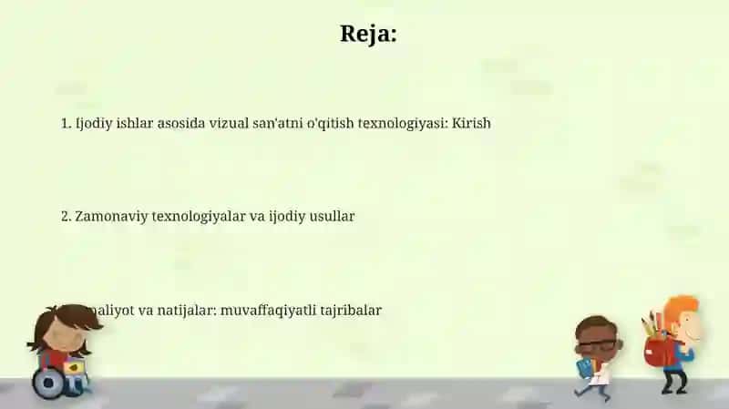 Ijodiy ishlar asosida vizual san'atni o'qitish texnologiyasi 2