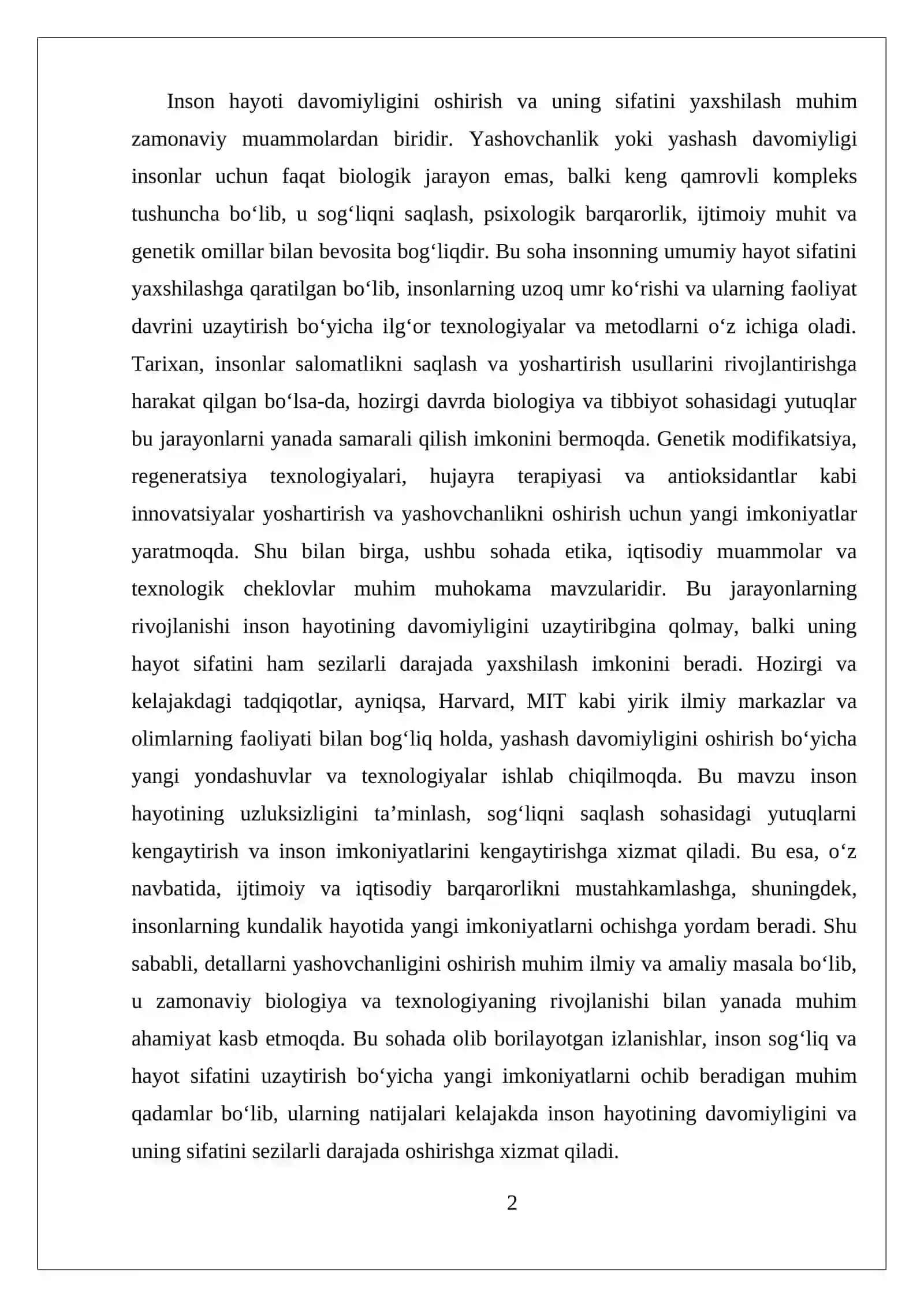 Yashovchanlik tushunchasi va biologik asoslari 2