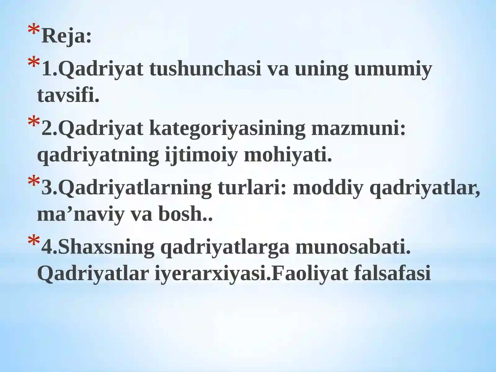 Qadriyatlarning turlari 2