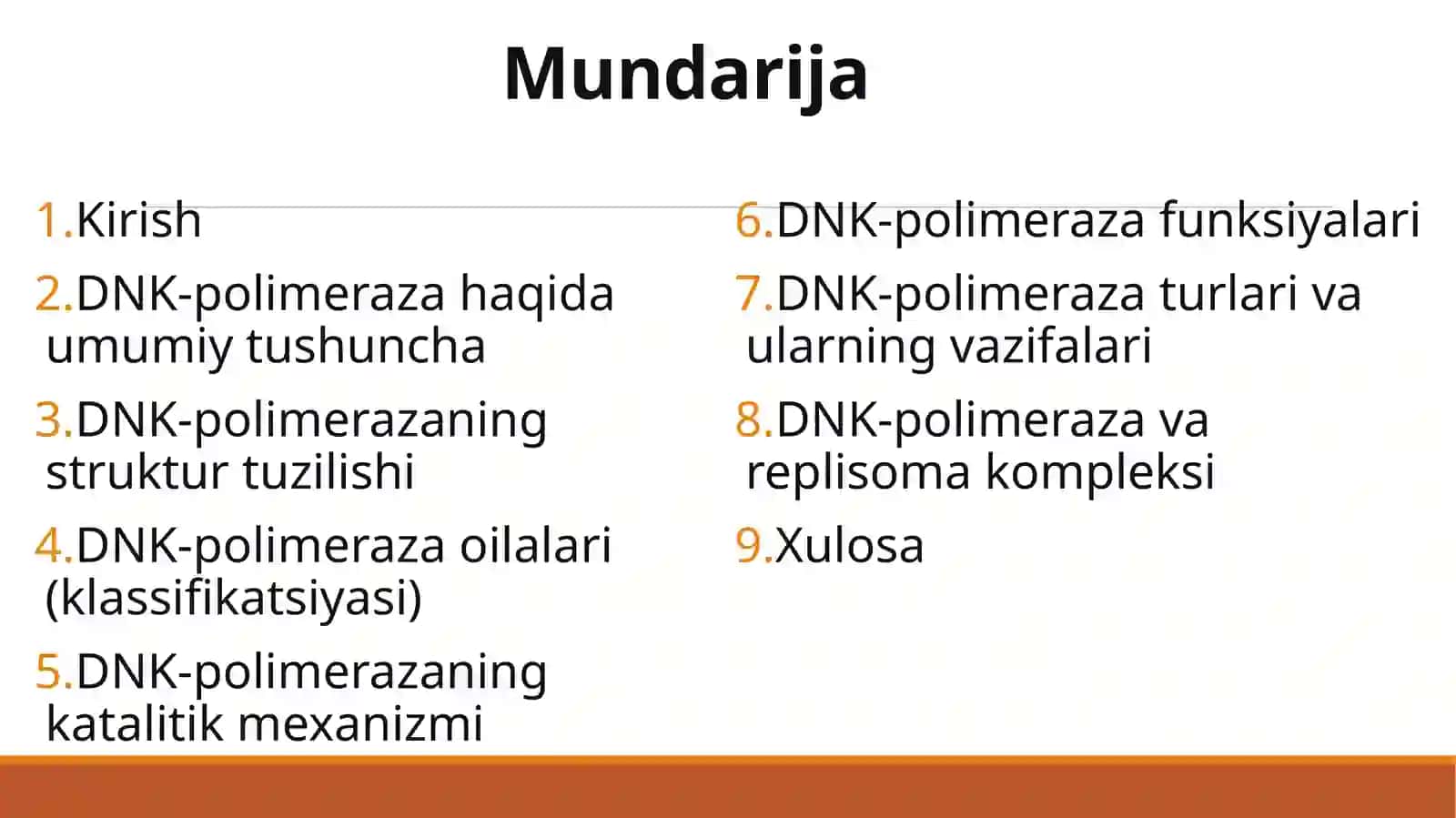dnk polimeraza fermenting sturukturasi va funksiyalari 2