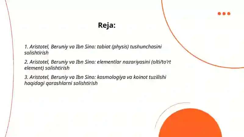 Aristotel, Beruniy va Ibn Sino: tabiat haqidagi qarashlar 2