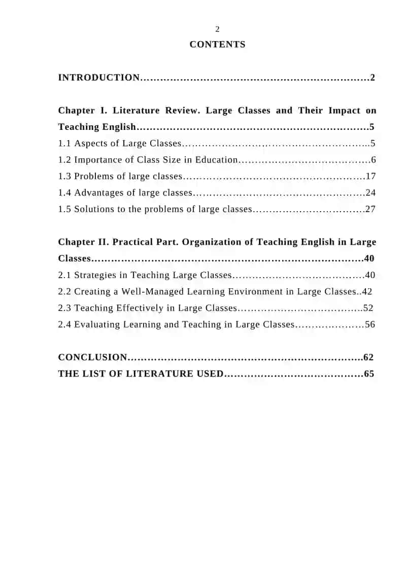 Organization of Teaching English in Large Classes 2