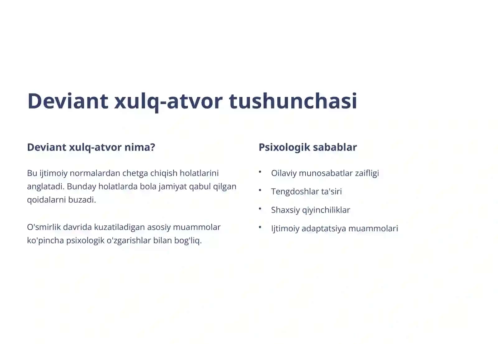 Deviant xulq-atvorli bolalar bilan ijtimoiy faoliyat yuritish 2