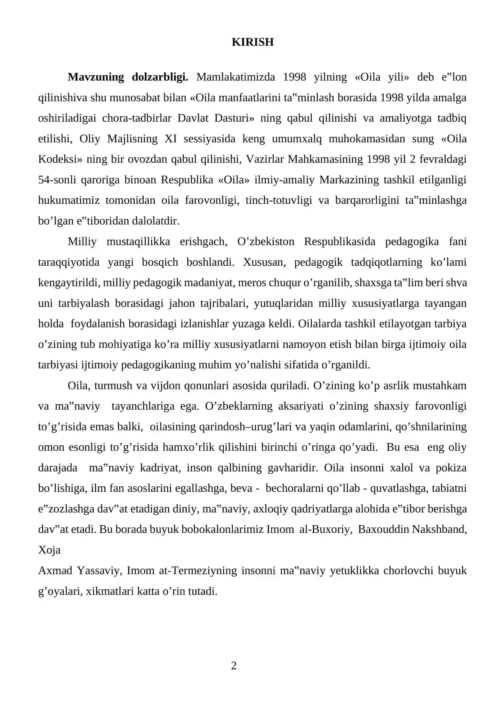 Oila kodeksi. Bolani himoya qilishning asosiy qoidalari 2