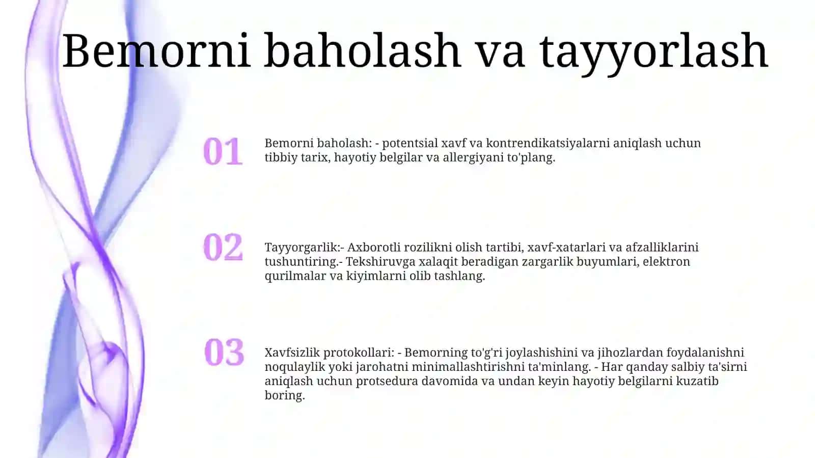 Invaziv Va Noinvaziv Tekshiruvga Bemorni TayyorlashdaXavfsizlikTamoillari 2
