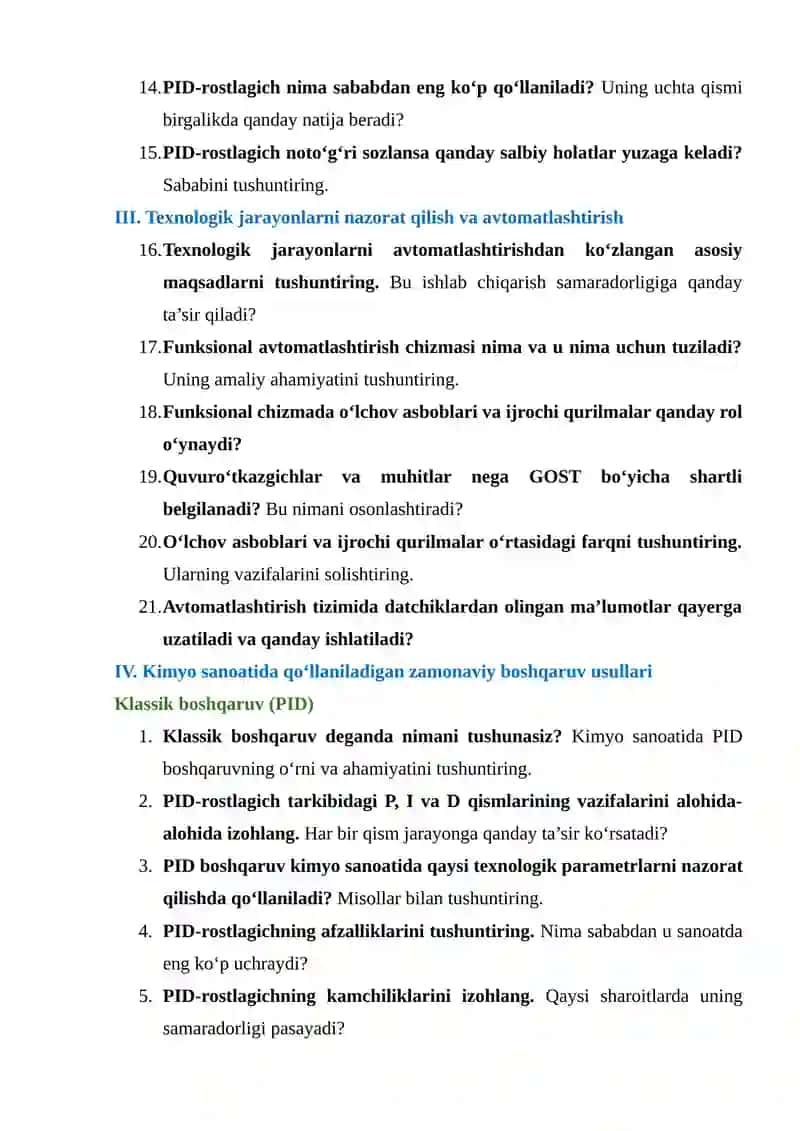 ORALIQ NAZORAT SAVOLLARI 2
