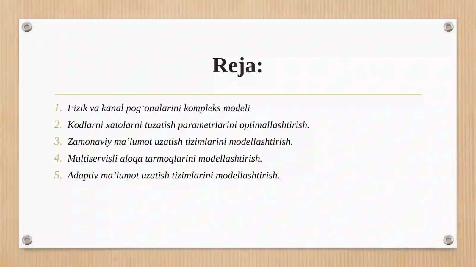 FIZIK VA KANAL POG‘ONALARINI KOMPLEKS MODELI 2