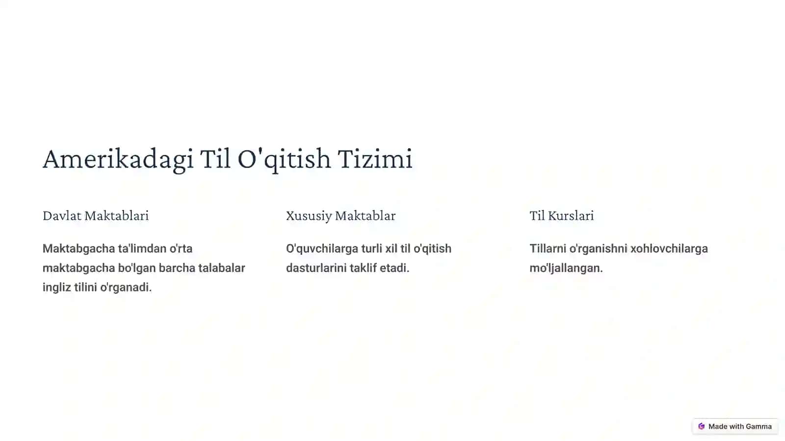 Amerikada Til O'qitish Tajribasi 2