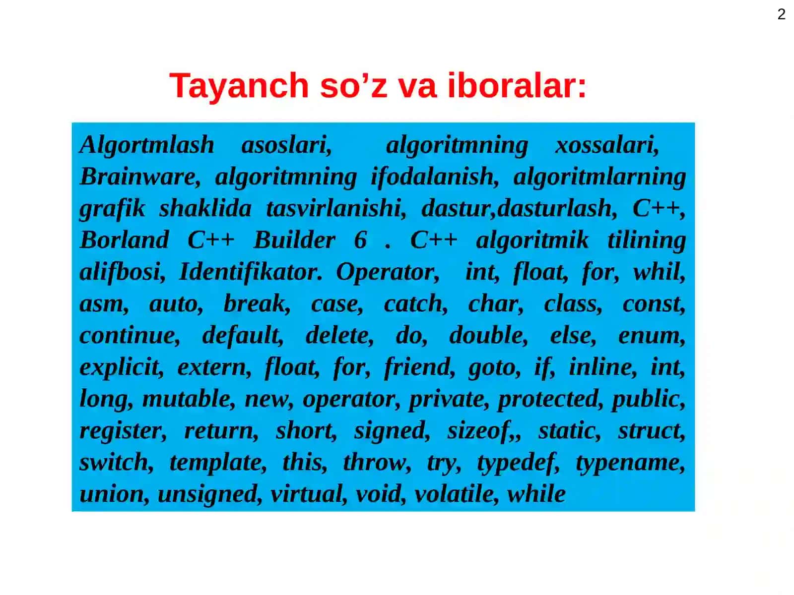 Zamonaviy dasturlash texnologiyalari 2