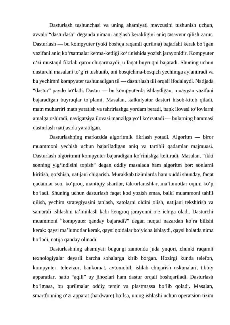 Dasturlash asoslari 2