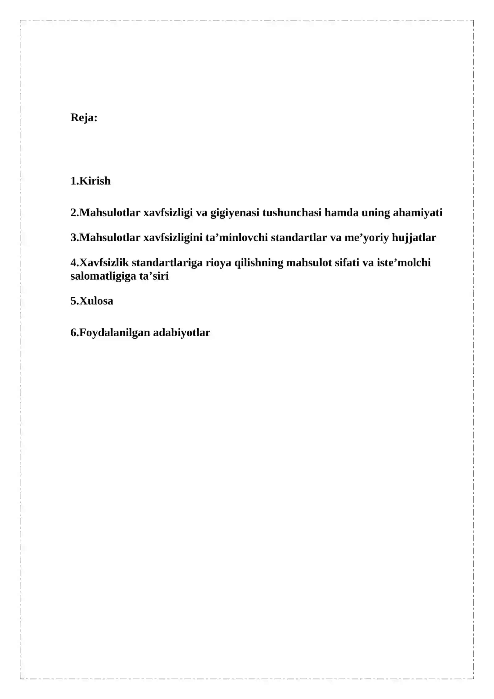 MAHSULOTLAR HAVFSIZLIGI VA GIGENASI XAVFSIZLIK STANDARTLARI 2