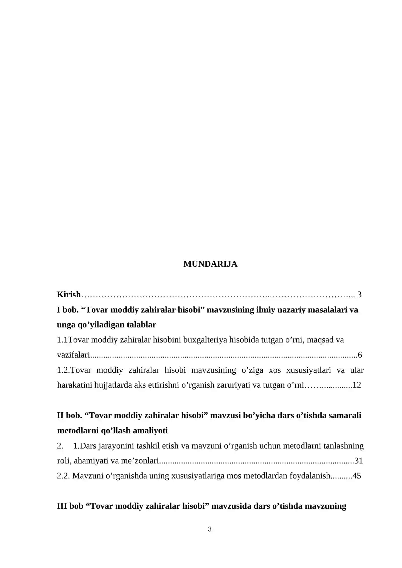 Tovar-moddiy zahiralar hisobi 2