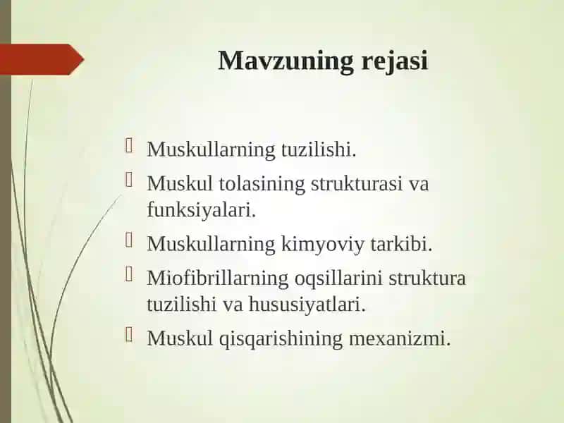 Muskul va muskulningqisqarish biokimyosi 2