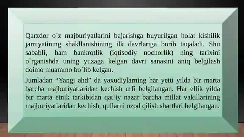 BANKROTLIK TO'GRISIDAGI ISHLARNI YURITISH 2