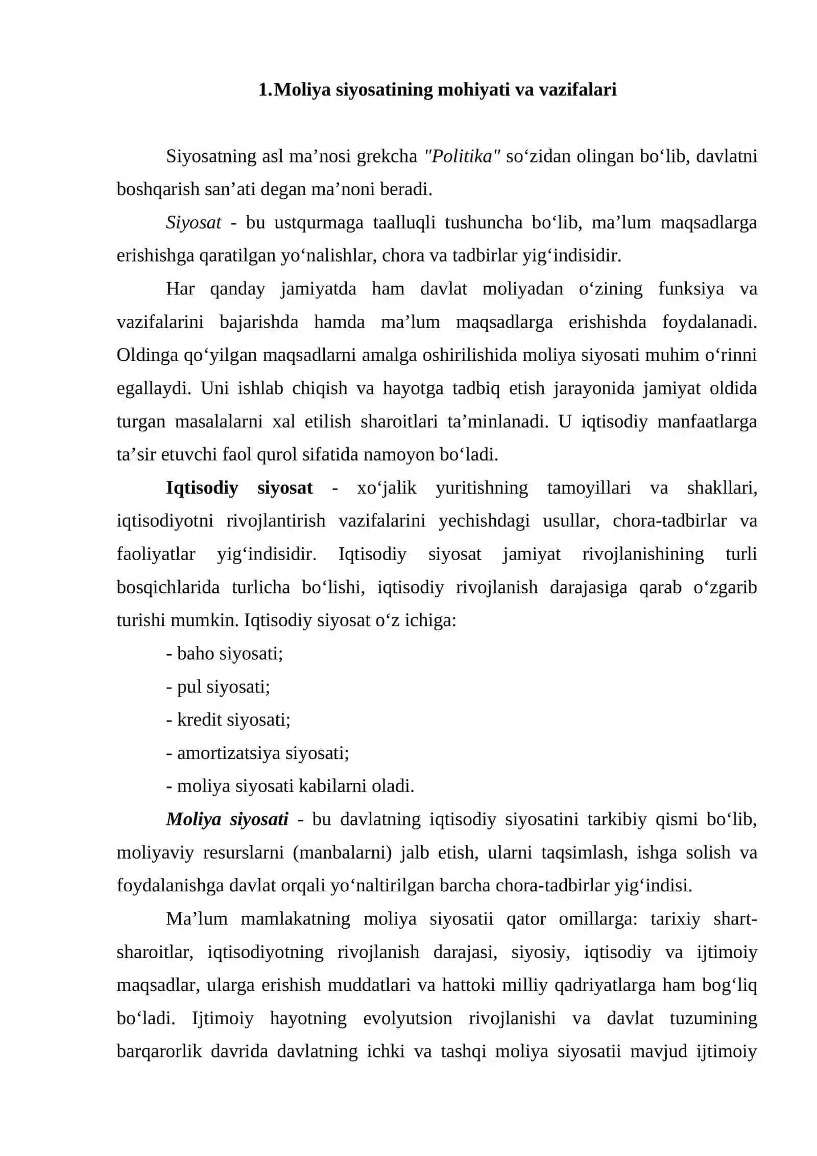 Moliya siyosati va moliya mexanizmi 2