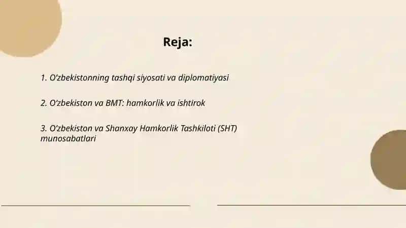 Oʻzbekistonning tashqi siyosati va diplomatiyasi 2