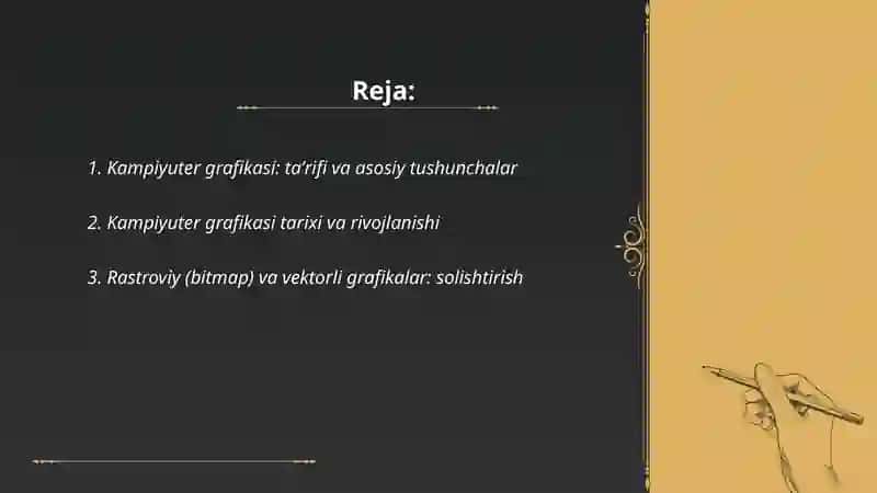Kampiyuter grafikasi tushunchasi va turlari 2