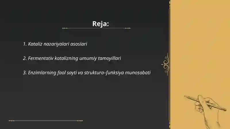 Kataliz nazariyalari.Fermentativ kataliz 2