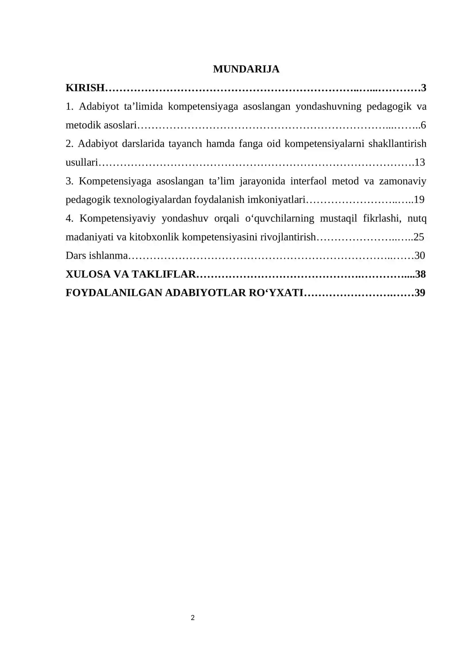 Mavzu: Adabiyot o‘qitishda kompetensiyaga asoslangan yondashuv       KURS ISHI 2