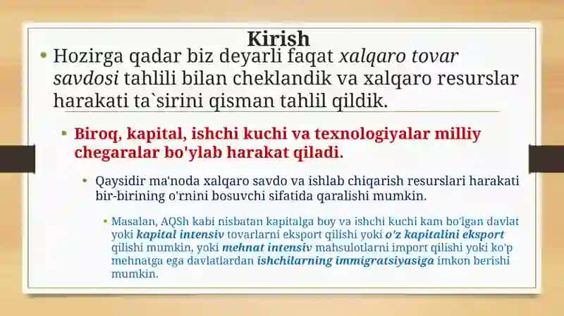Chet elda kadrlarni yollash, o‘qitish va boshqarish 2