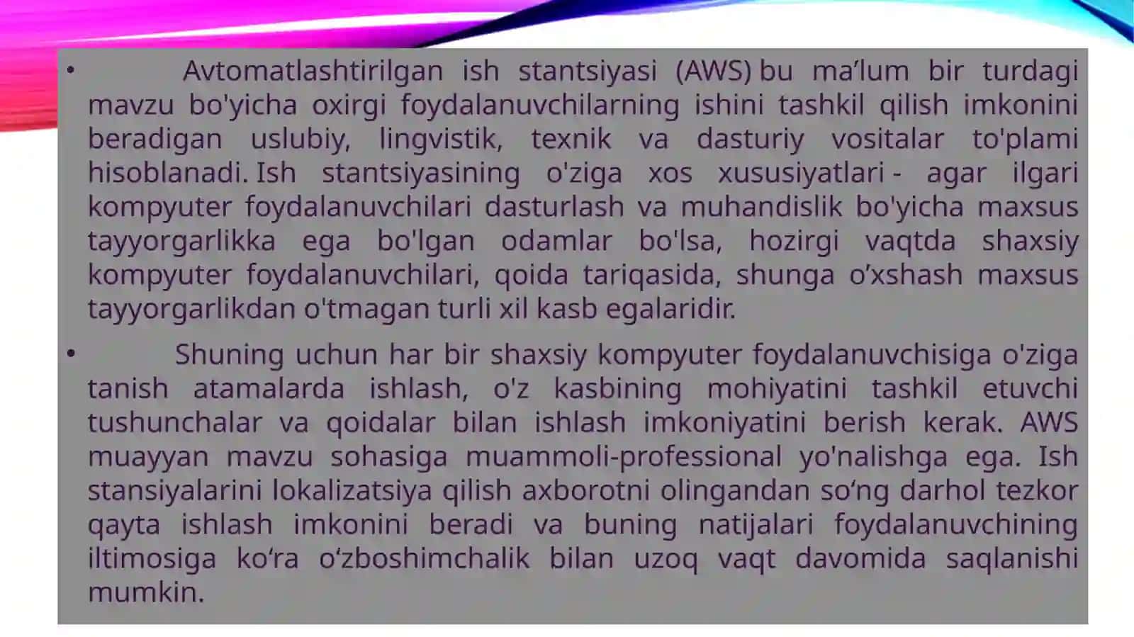 Avtomatlashtirilgan va xorijiy tijorat tizimlari 2