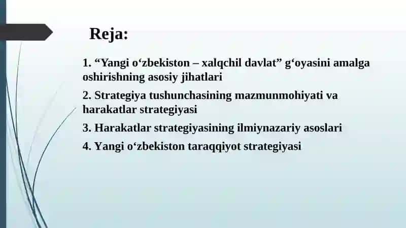 Yangi O’zbekistonda xalqchil va insonparvar davlat qurish. 2