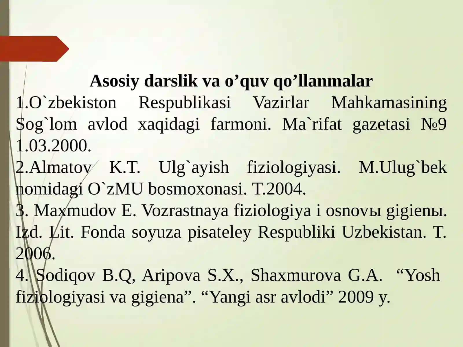 ANATOMYASIFANINING PREDMETI, TARIXI HAMDABOLALAR O’SISHI VA RIVOJLANISHINING UMUMIY QONUNIYATLARI 2