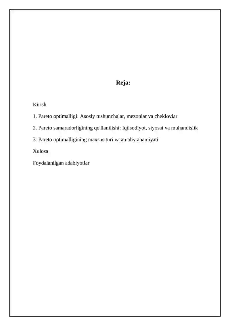 Pareto optimalligi 2