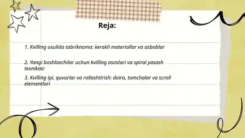 Kvilling usulida tabriknoma yasash 2