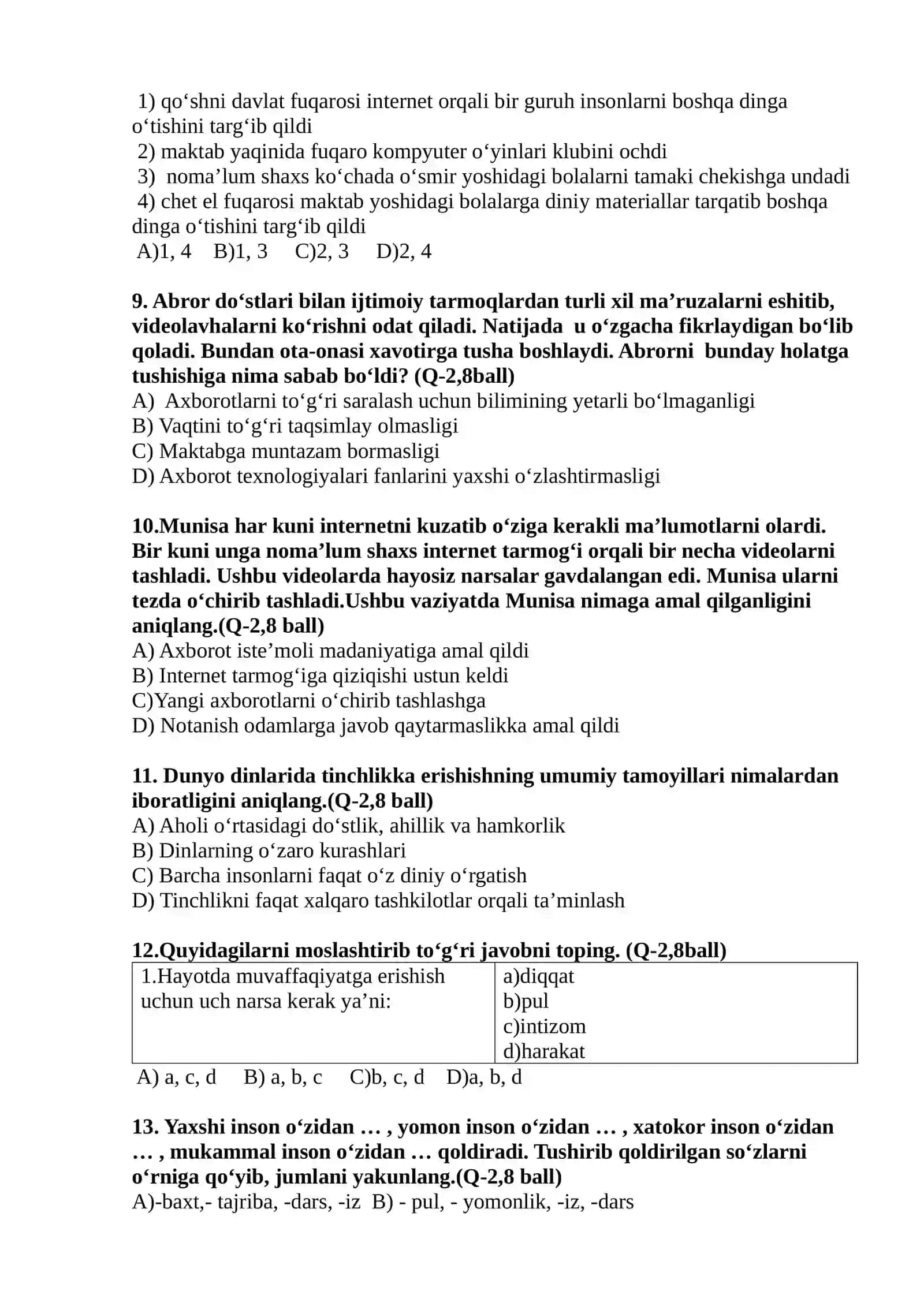 11-SINF TARBIYA. ChSB - 1. Demo variant 2