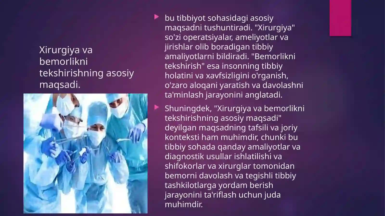 Xirurgik bemorlarni tekshirish. Operatsiyadan oldingi davr. Bemorning ruhiy holati. Krizis bo'lgan holda maslahat berish 2