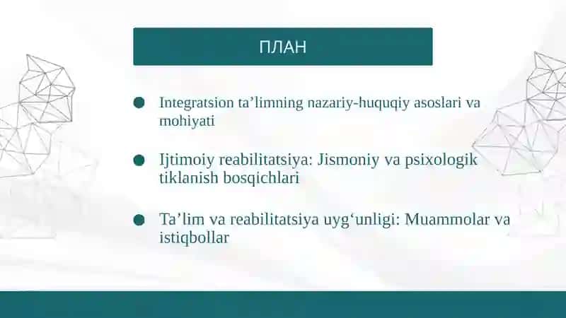 Integratsion Talim va ijtimoiy reablitatsiya 2