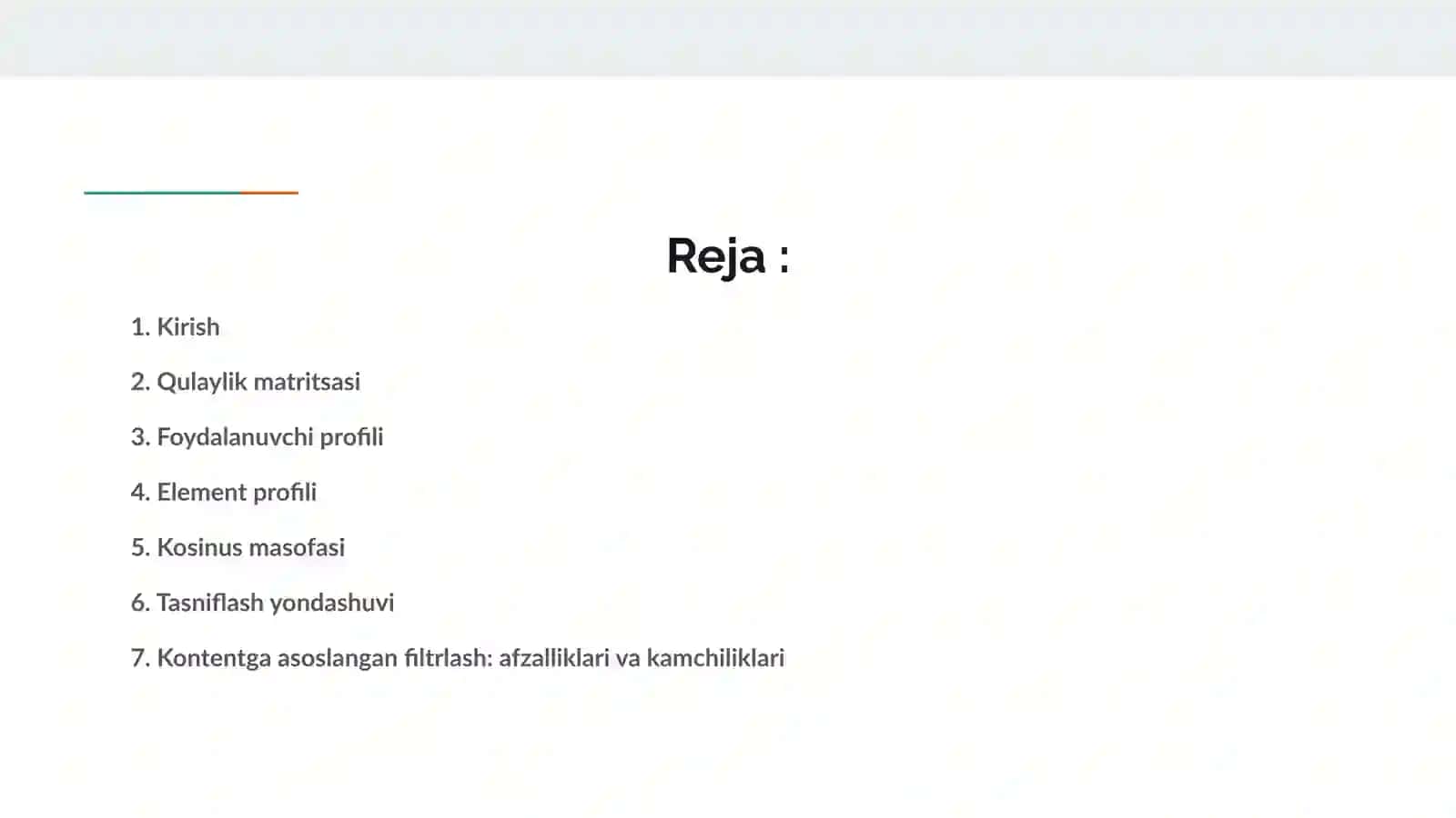 Kontentga asoslangan filtrlash 2