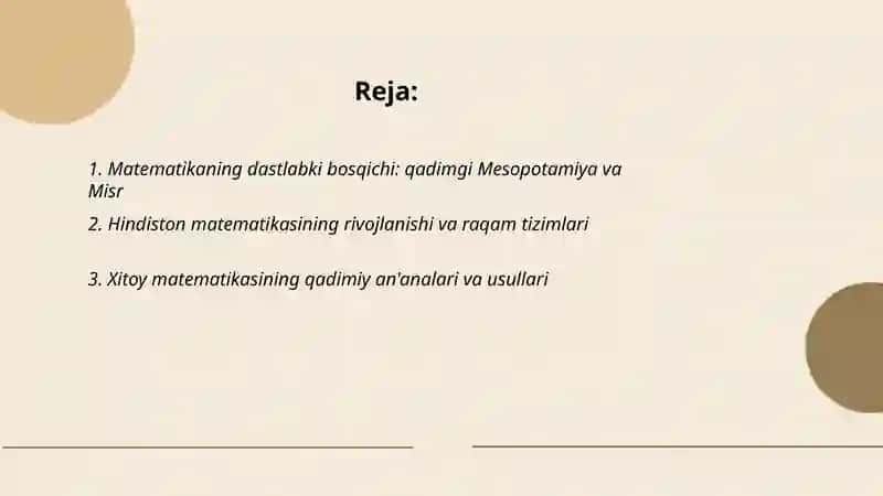 Matematikaning rivojlanish bosqichlari 2