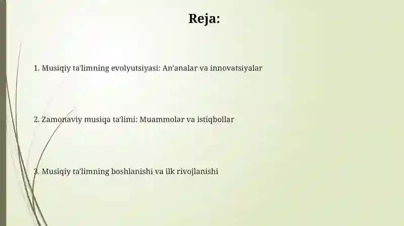 Musiqa ta'lim tarixi 2