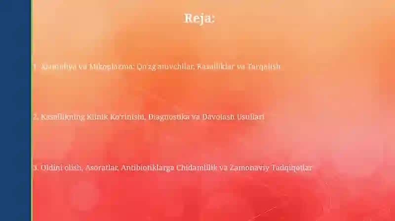 Xlamidiya va Mikoplazma: Qo'zg'atuvchilar, Kasalliklar va Tarqalish 2