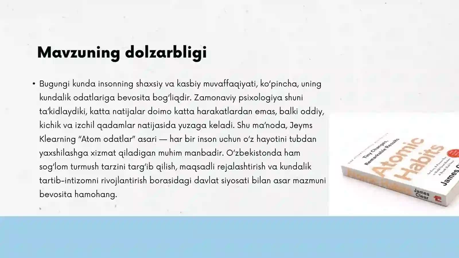 “Atom Odatlar” asarining nazariy va amaliy tahlili 2