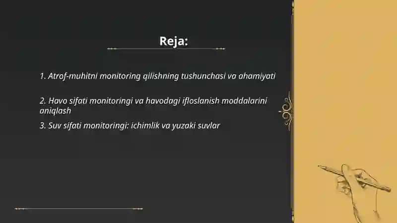 Atrof-muhitni monitoring qilish 2