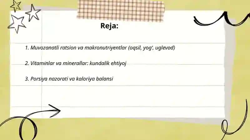 To'g'ri ovqatlanish 2