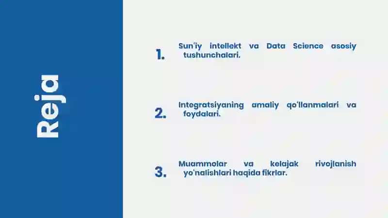 Sun’iy intellekt va Data Science integratsiyasi 2