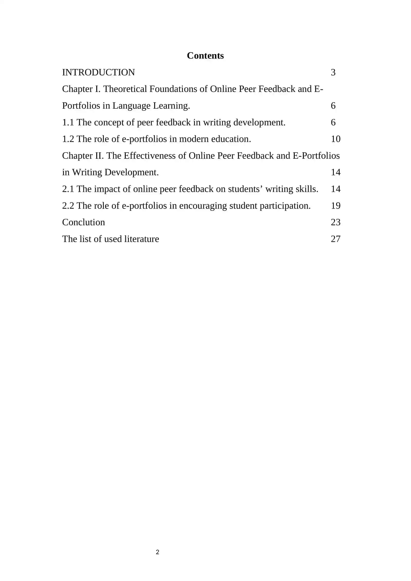 The Effectiveness of Online Peer Feedback and E-Portfolios in Writing Development 2