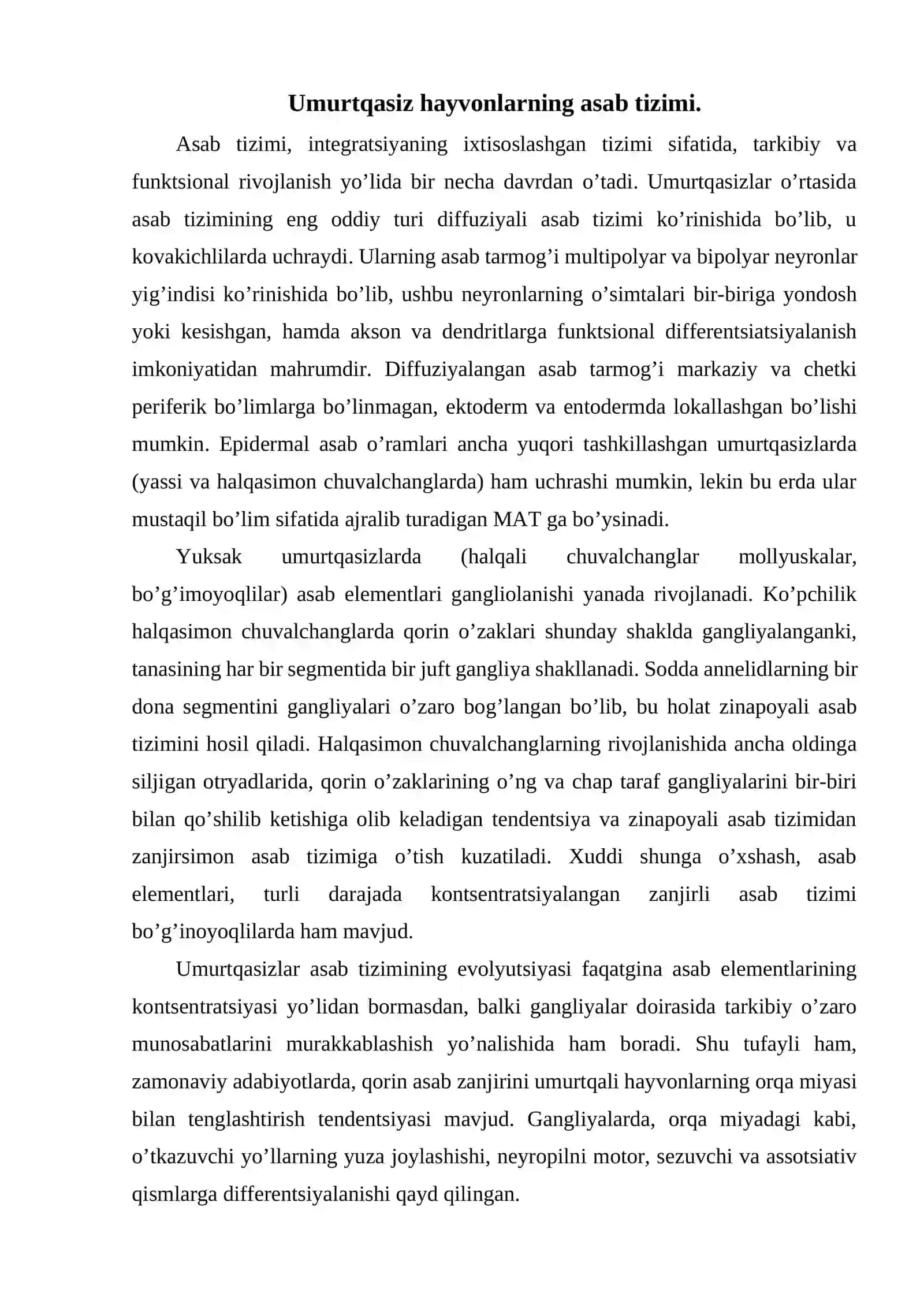 Asab tizimining umumiy fiziologiyasi 2