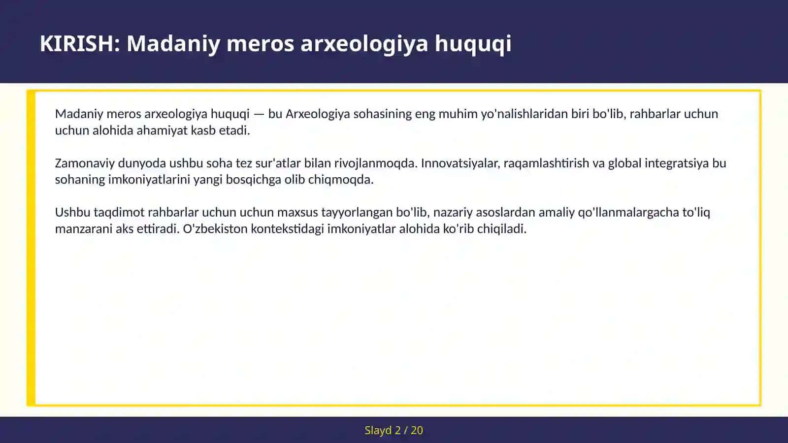 MADANIY MEROS ARXEOLOGIYA HUQUQI 2