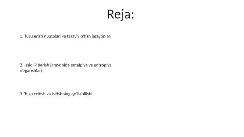 Tuzlarning erishi va issiqlanishi 2