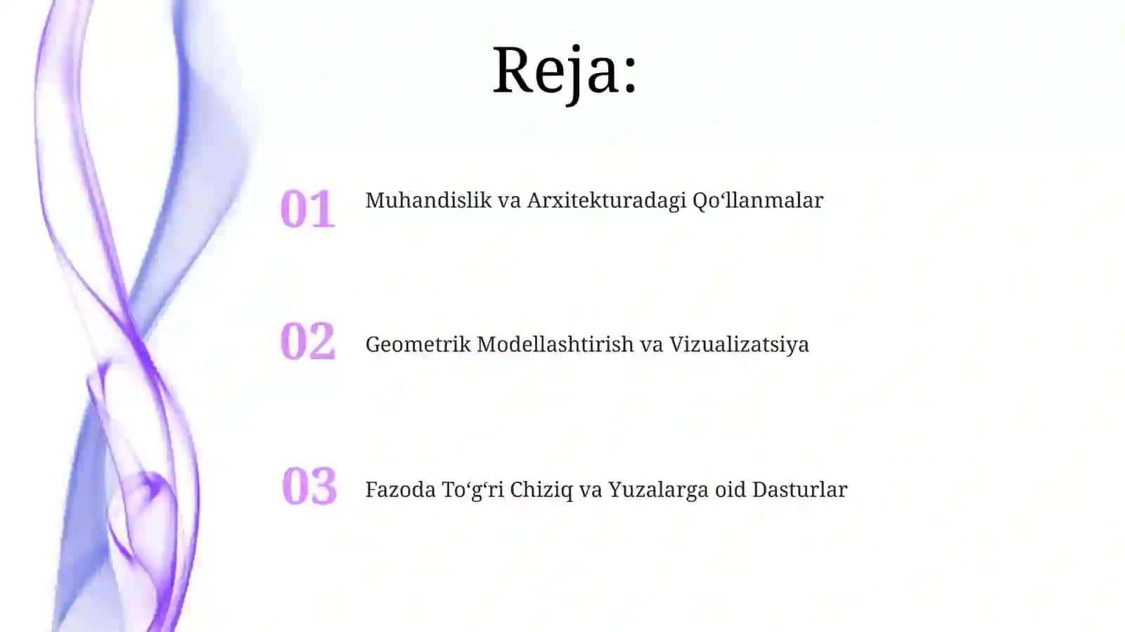 Fazoda To'g'ri Chiziqlar va Sirtlarning Asosiy Tushunchalari 2
