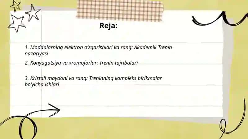 Moddalarning turli ranglarga eca bolish sabablari. Akademik Trenin ishlari 2