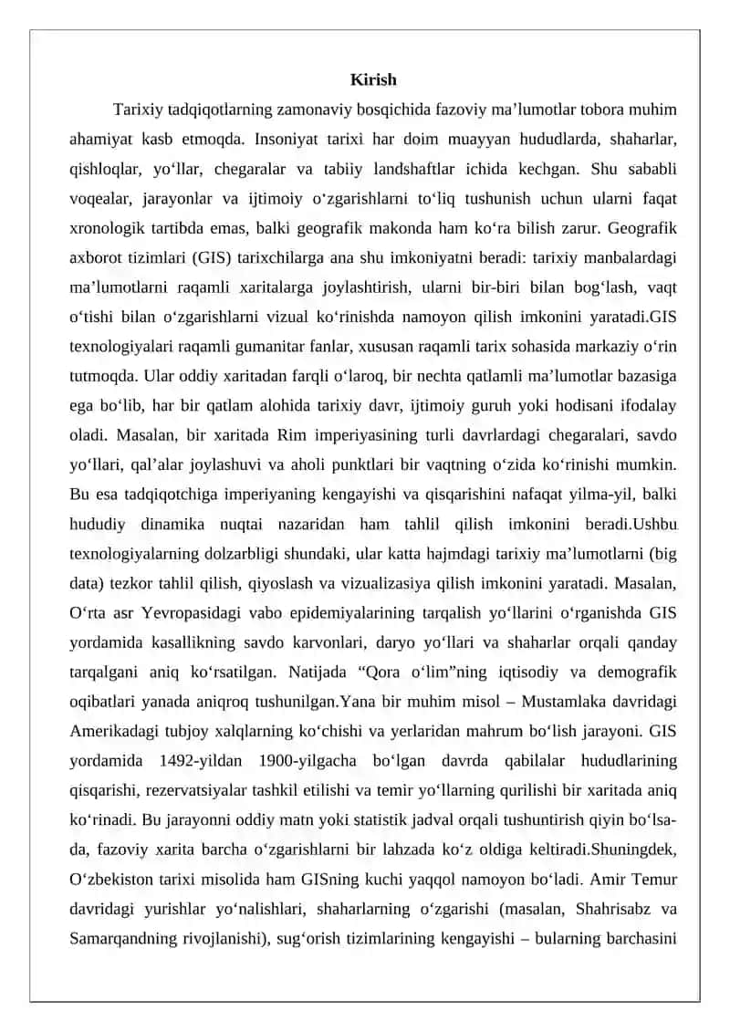 Tarixiy tadqiqotlarda geografik axborot tizimlarining o‘rnini 2
