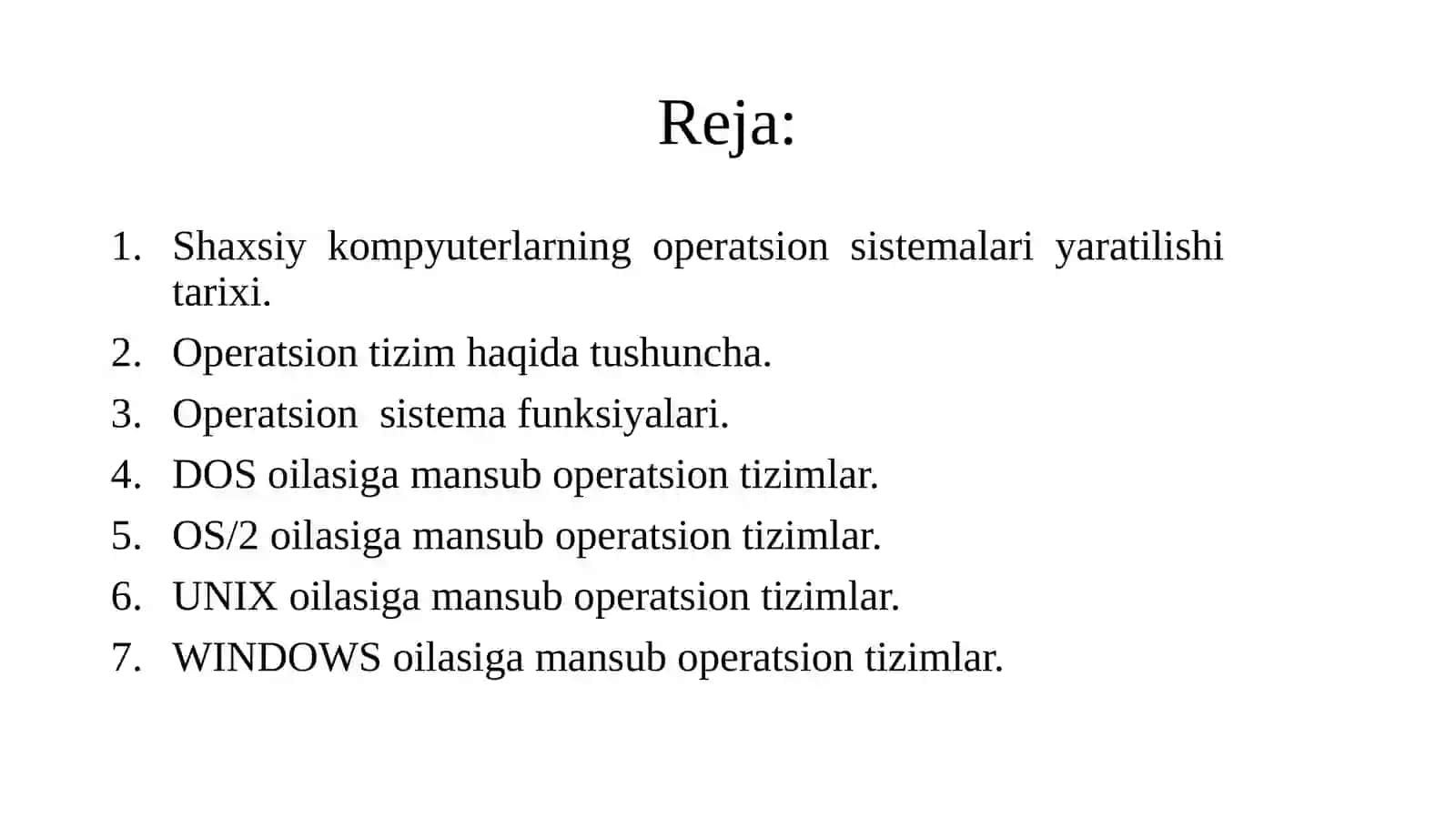 Operatsion tizimlar va ularning turlari 2