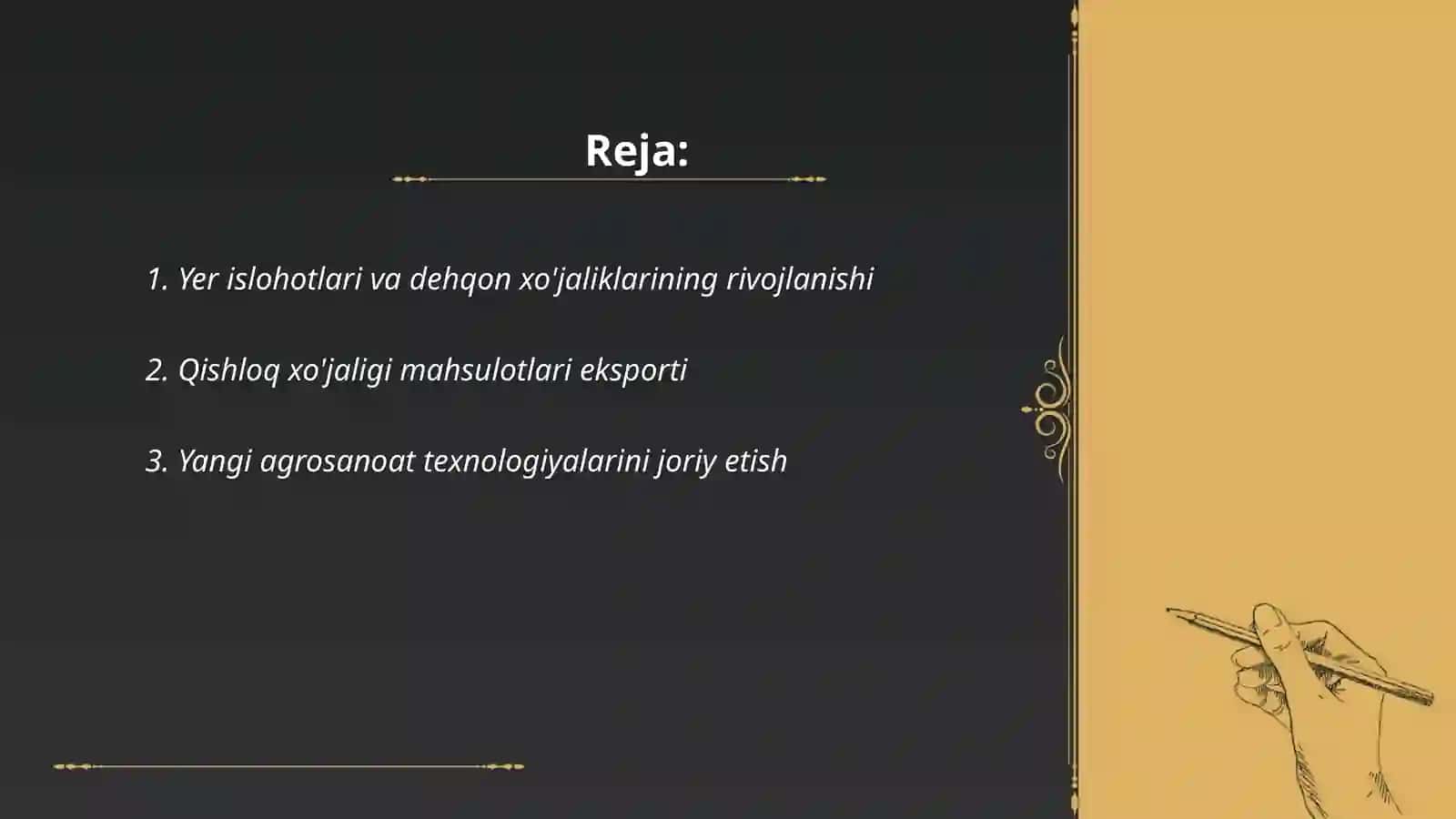Yer islohotlari va dehqon xo'jaliklarining rivojlanishi 2